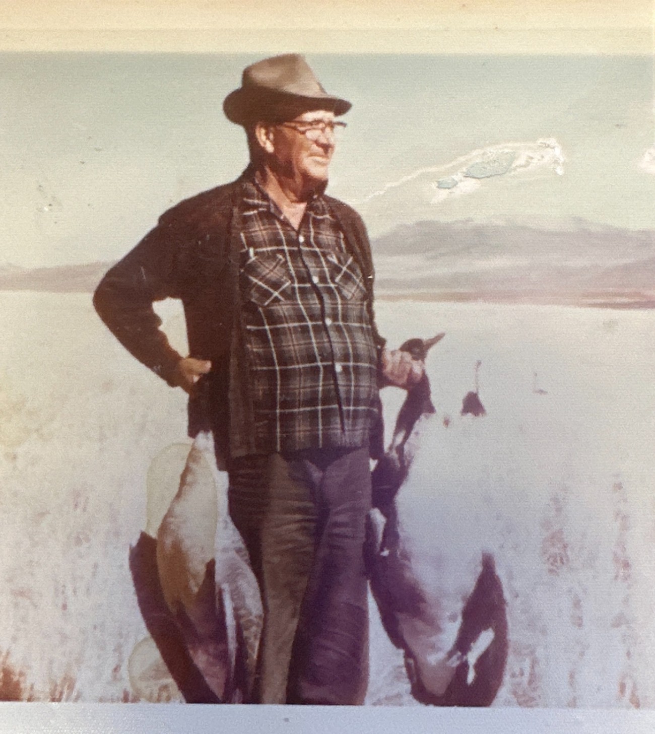 Alma Hopkins holding ducks
